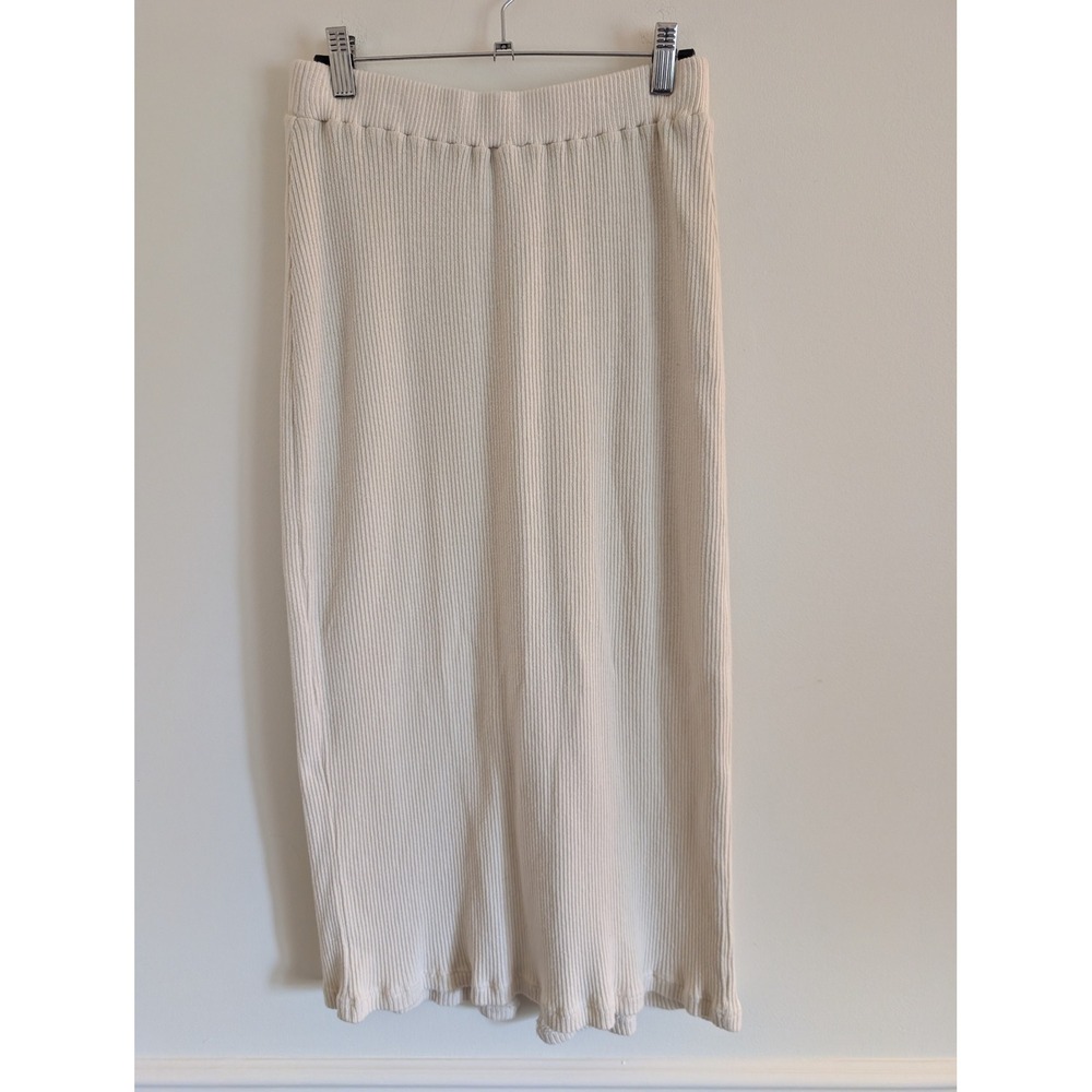 Free People FP Beach to Night Sweater Ribbed Knit Midi Skirt Small Cotton Cream
